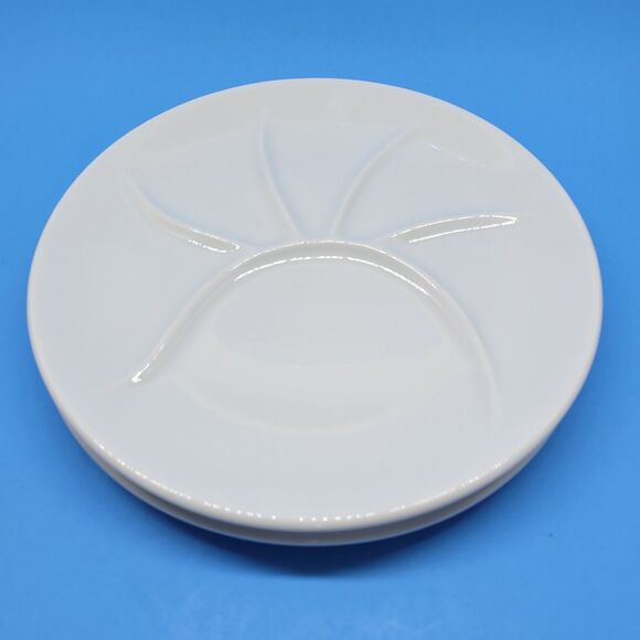 Pillivuyt France Porcelain Depuis 1818 9 5/8" Set Of 2 White Divided Plates VGC - Picture 6 of 8